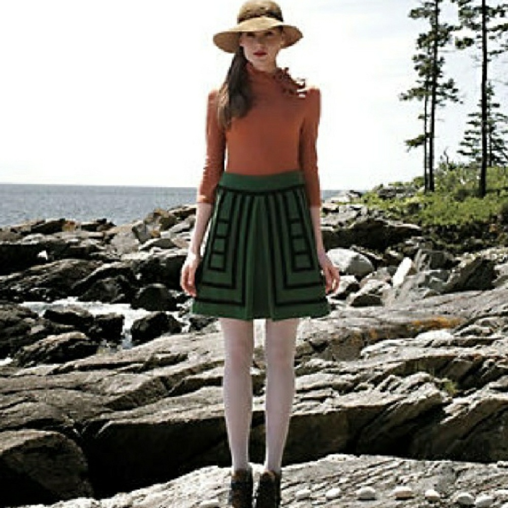 Anthropologie Maeve Tsuga hunter Green skirt